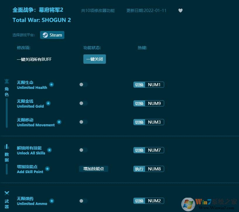 全面战争幕府将军2修改器