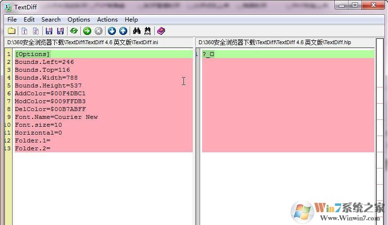 文件对比工具 TextDiff v4.6 汉化版（文本比较找不同）
