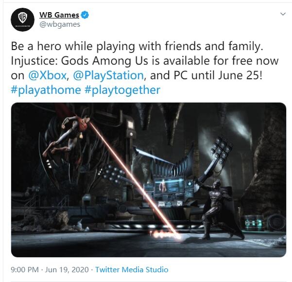 喜加一,《不义联盟》 Xbox One/PS4/PC 平台限免领取:持续到 6 月 25 日 喜加一,《不义联盟》 Xbox One/PS4/PC 平台限免领取:持续到 6 月 25 日