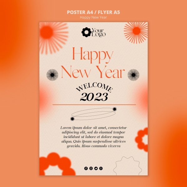 2023新年时尚海报设计PSD1216