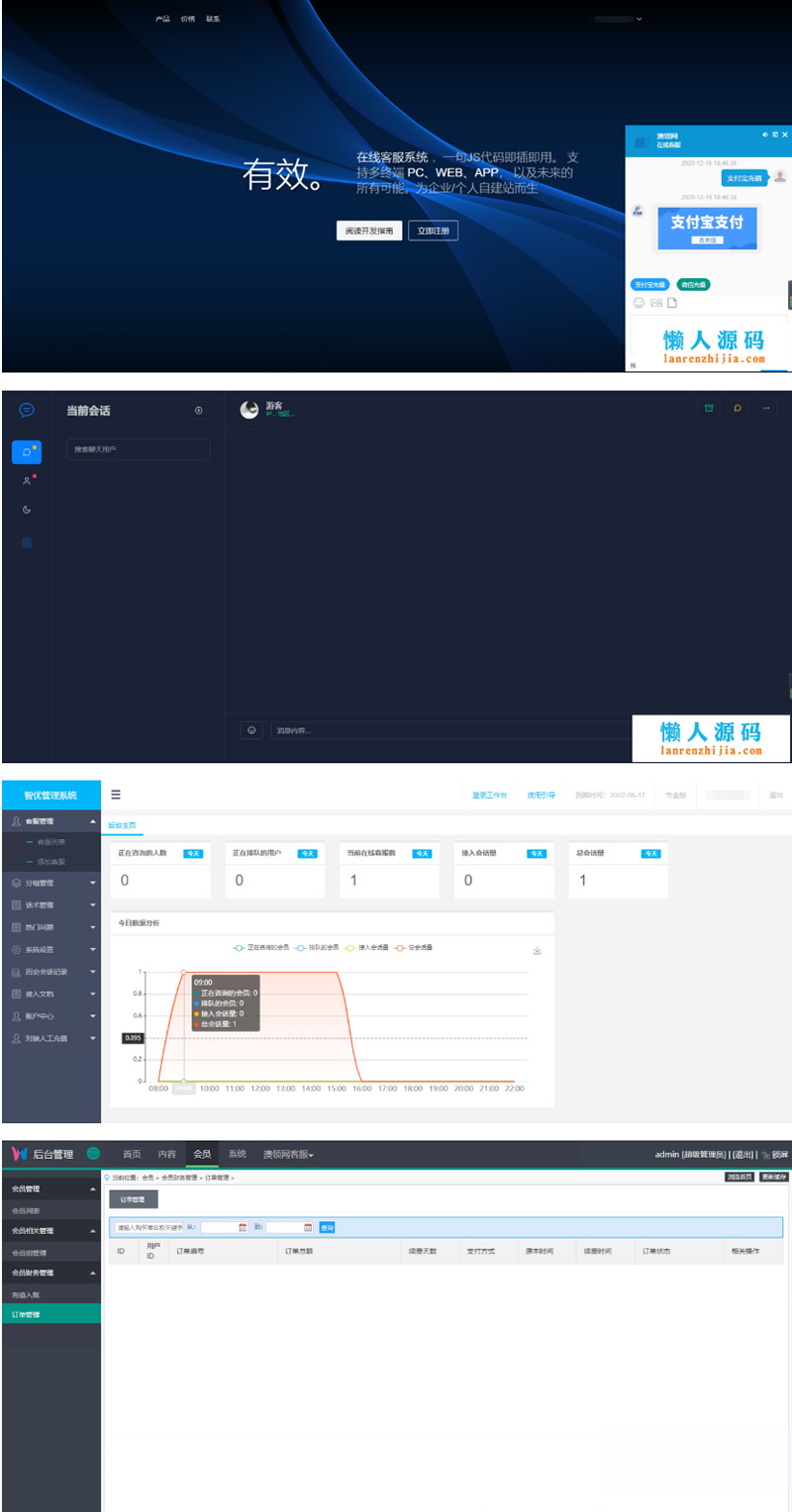  PHP轻量级人工在线客服系统源码 自适应手机移动端