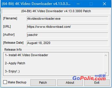 4K Video Downloader 4.13.x注册机